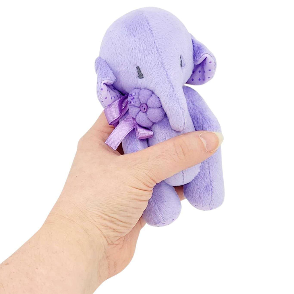 Plush - Violet Elephant with Polka Dot and Flower by Frank and Bubby