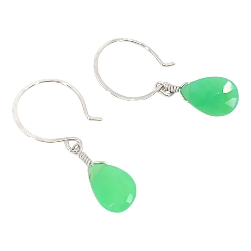 Earrings - Sterling Gemstone Drops (Chrysoprase) by Foamy Wader