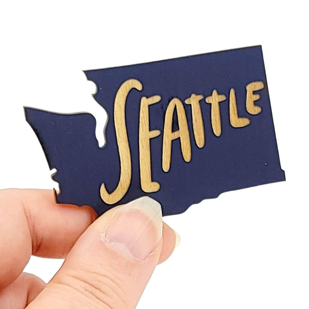 Magnets - Small - Seattle WA State (Assorted Colors) by SnowMade