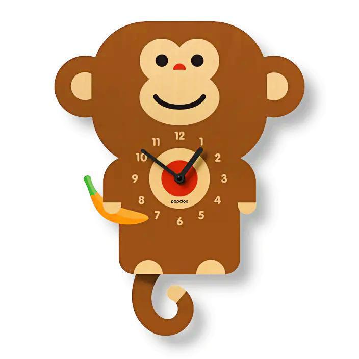 Wood Clock - Monkey Pendulum by Popclox