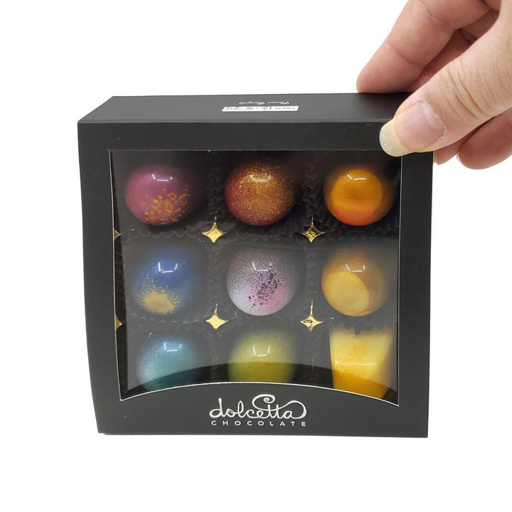 Bonbons - 9 Piece Rainbow Chocolates (Assorted Flavors) by Dolcetta Artisan Sweets