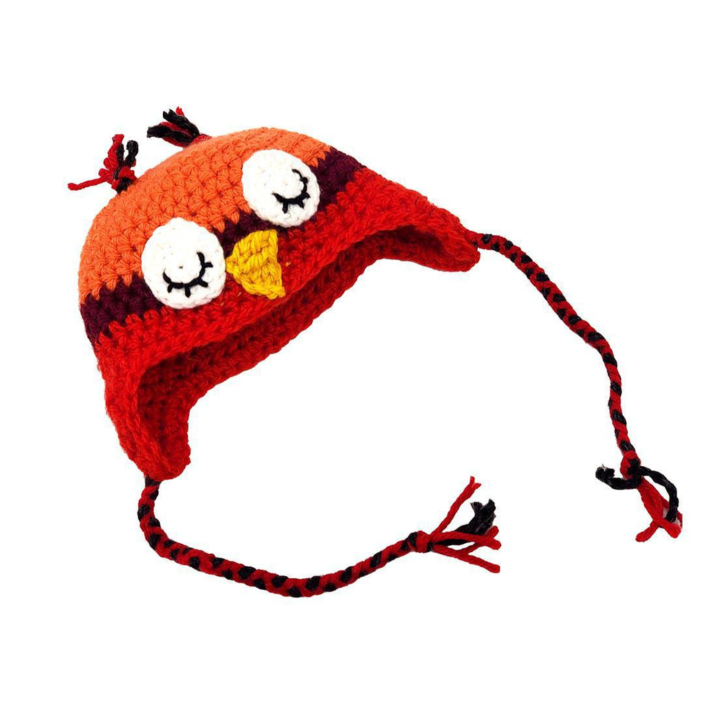 Hat - Infant - Owl (Orange Red) by Scary White Girl