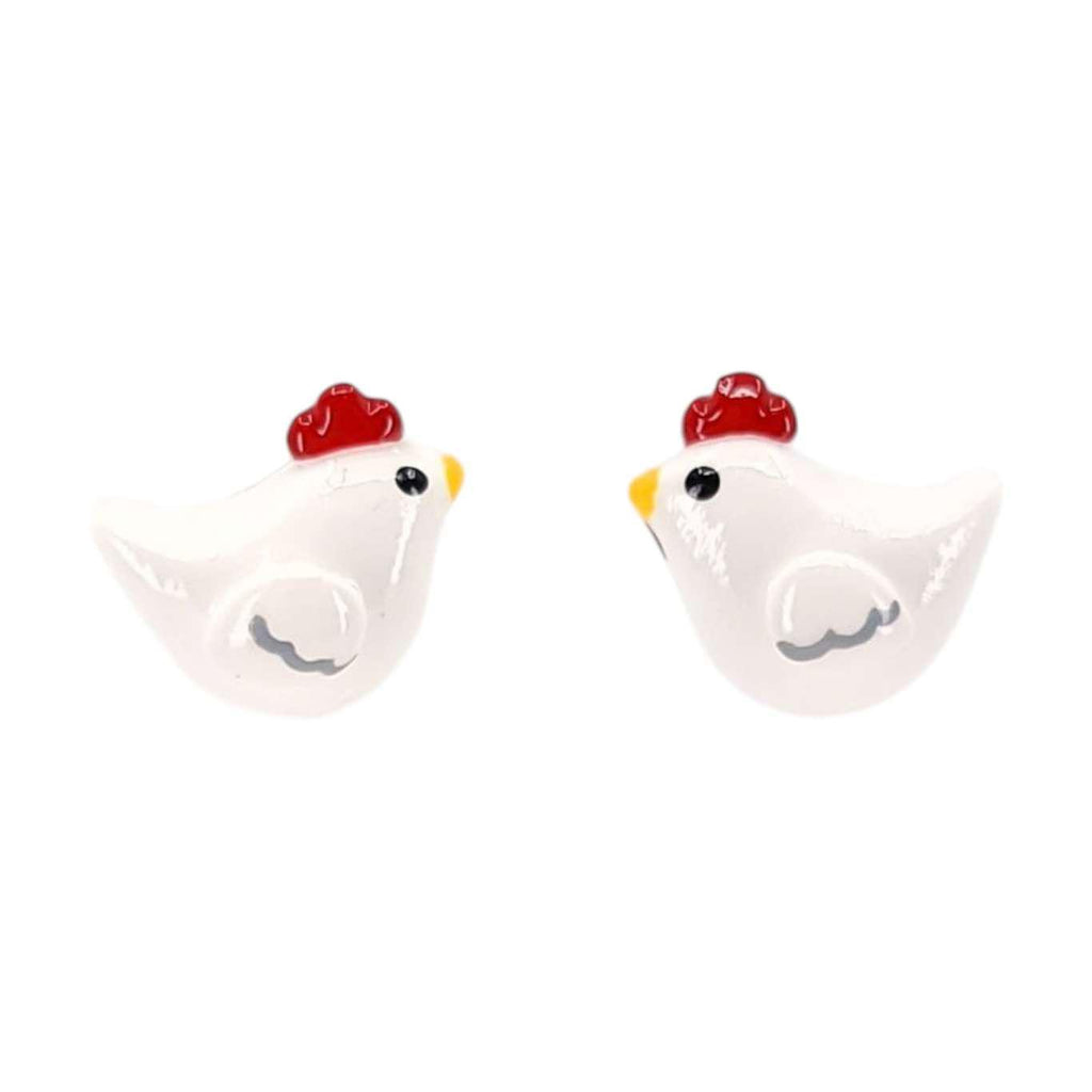 Earrings - Chicken Studs by Mariposa Miniatures