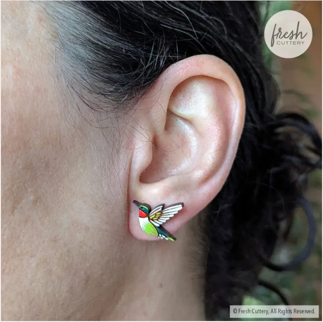 Earrings - Hummingbird (Studs) by Fresh Cuttery