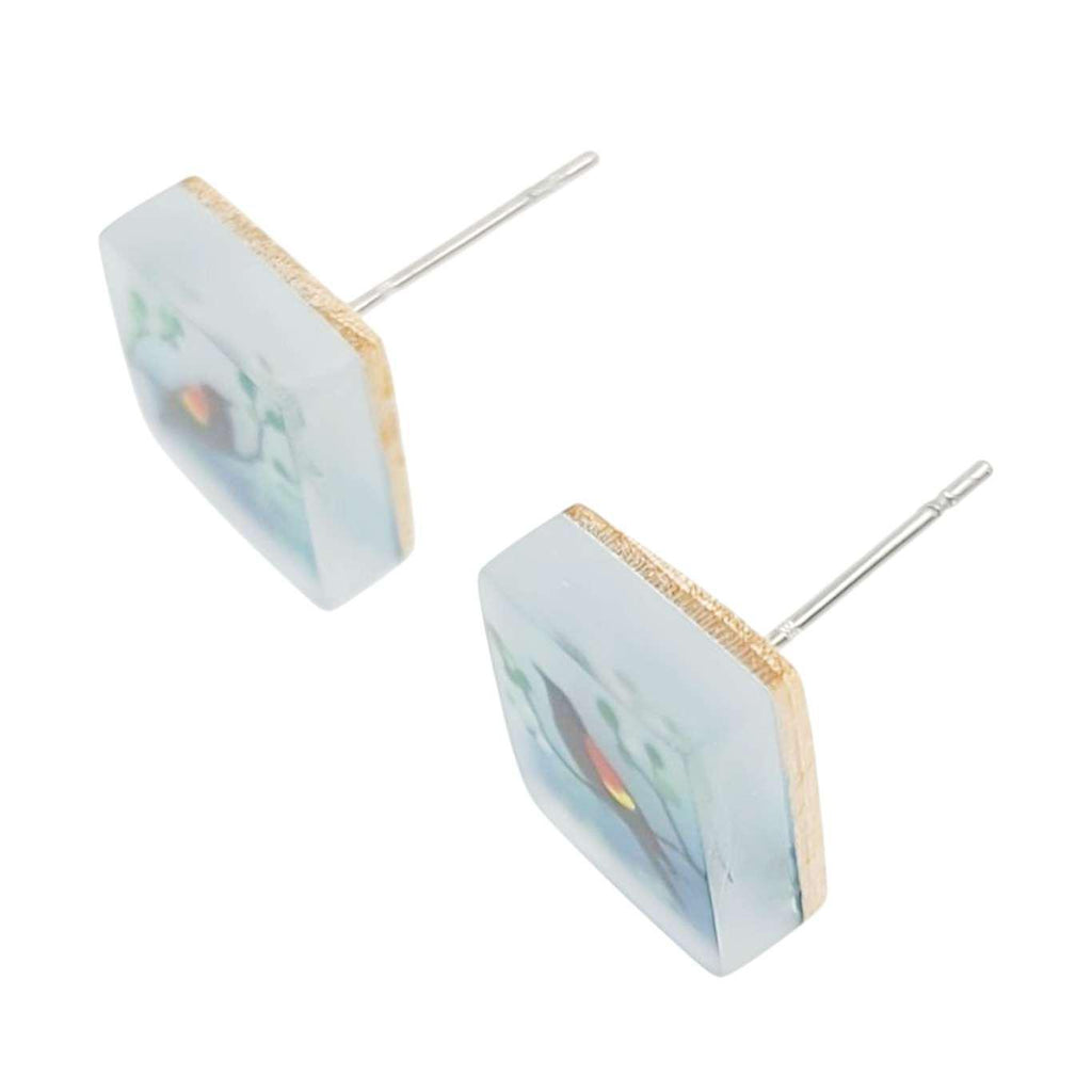 Earrings - Red Wing Blackbird Studs by Fernworks