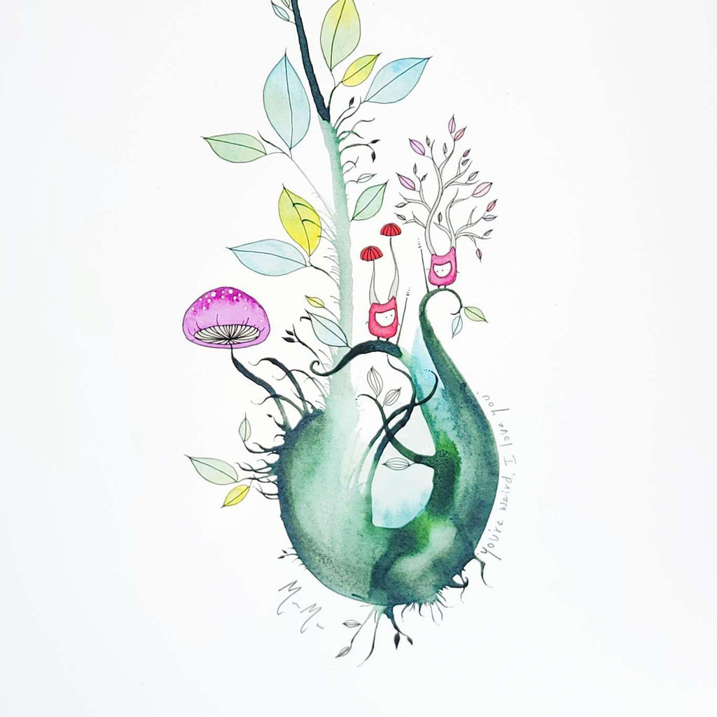 Art Print -  8.5 x11 You're Weird, I Love You Art Print by Melissa Moss Art