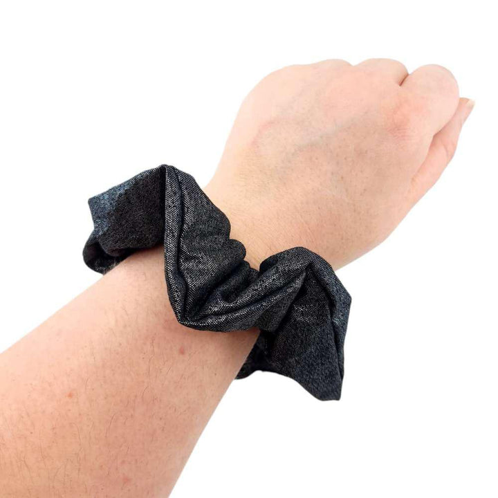 Hair Accessory - Classic Scrunchy in Black Shimmer by imakecutestuff