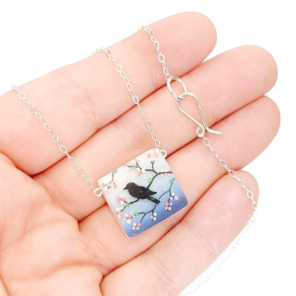 Necklace - Cherry Blossom Square by Fernworks