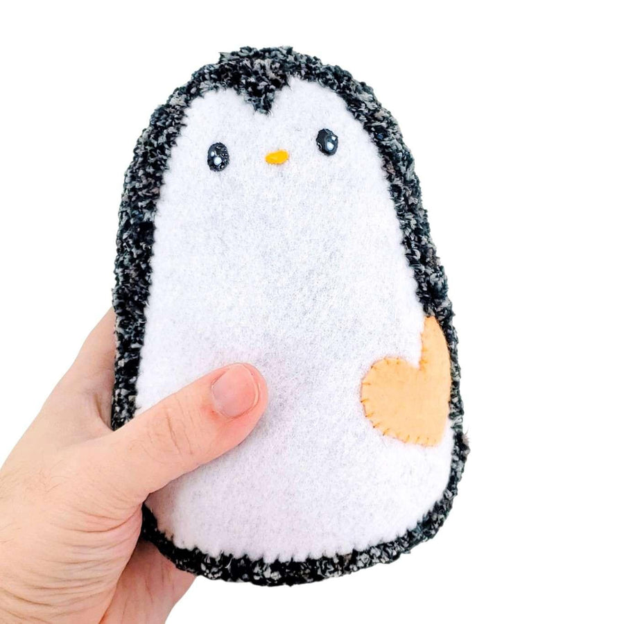 Plush Toy - Large Penguin (Black Speckle with Peach Heart) by Moyo Workshop, image 2 of 7