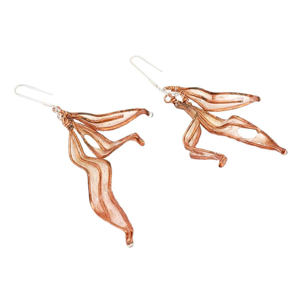 Earrings - Large Leaf Copper Cascade (Blush or Glacier) by Verso