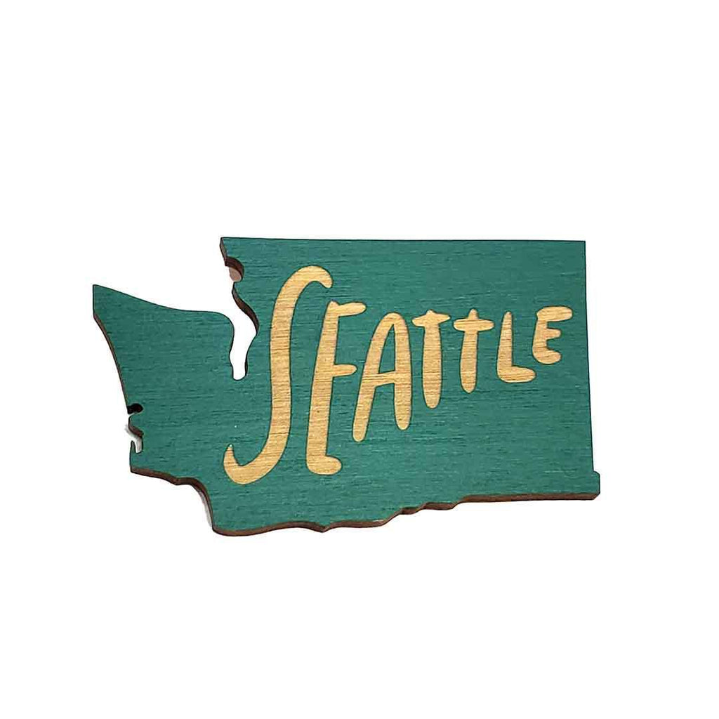 Magnets - Small - Seattle WA State (Assorted Colors) by SnowMade