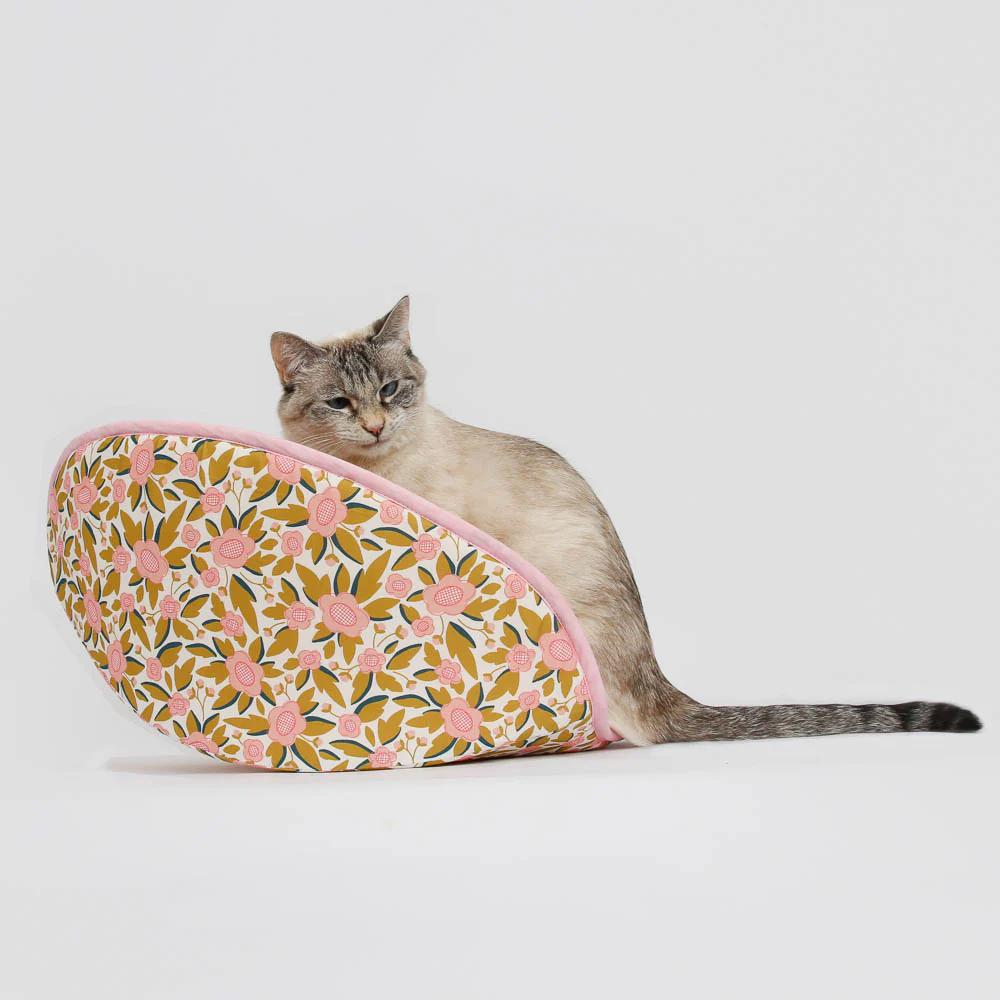 Jumbo The Cat Canoe - Pink Flower with Pink Flower Lining by The Cat Ball