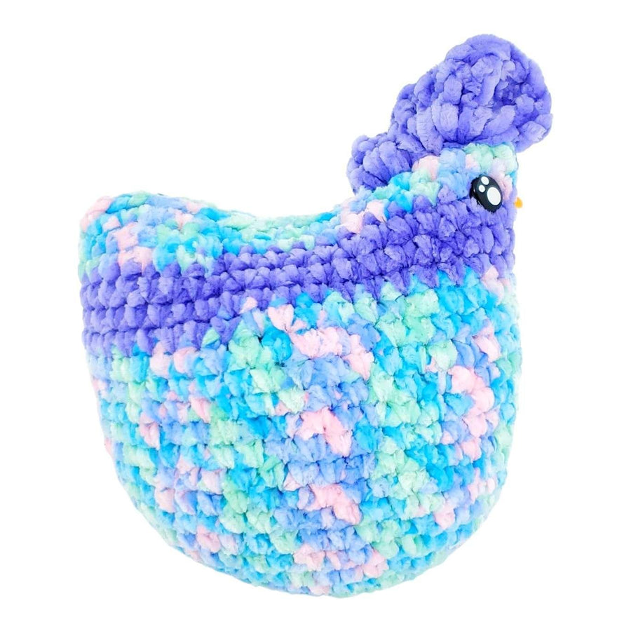 Plush Toy - Medium Chicken (Pastel Purple Stripe with Purple Heart) by Moyo Workshop, image 5 of 7