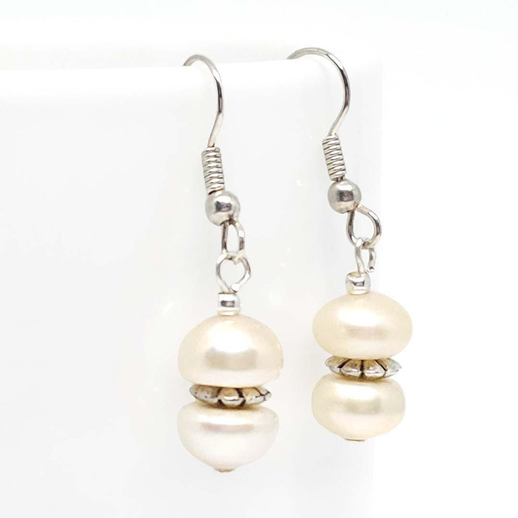 Earrings - Drop Cream Freshwater Pearls by Tiny Aloha