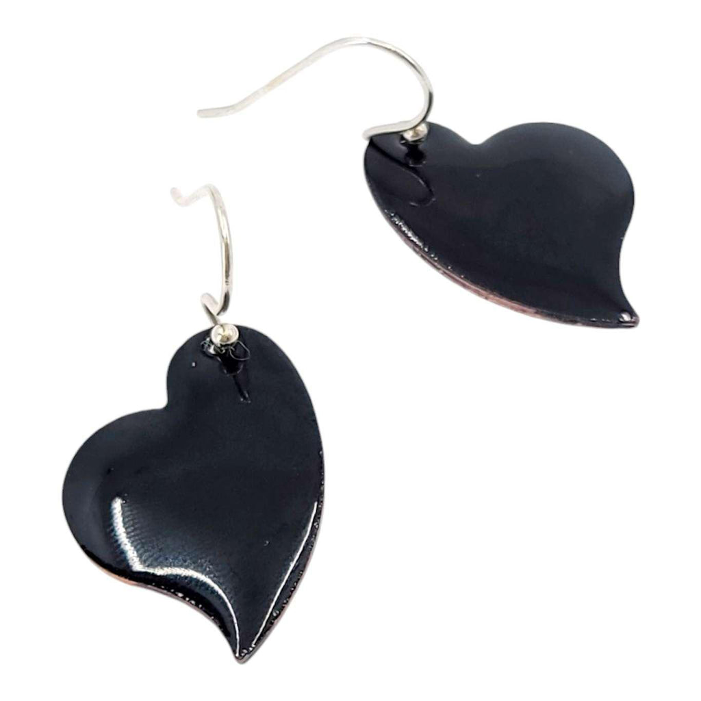 Earrings - Freeform Heart (Solid Black) by Magpie Mouse Studios