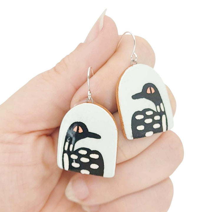 Earrings - Loon Arch Dangles by Catie Miller Ceramics