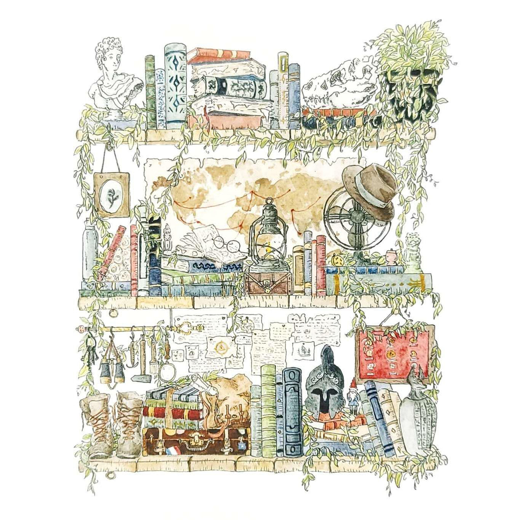 Art Print - 8x10 - The Archaeologist's Shelves by Lizzy Gass