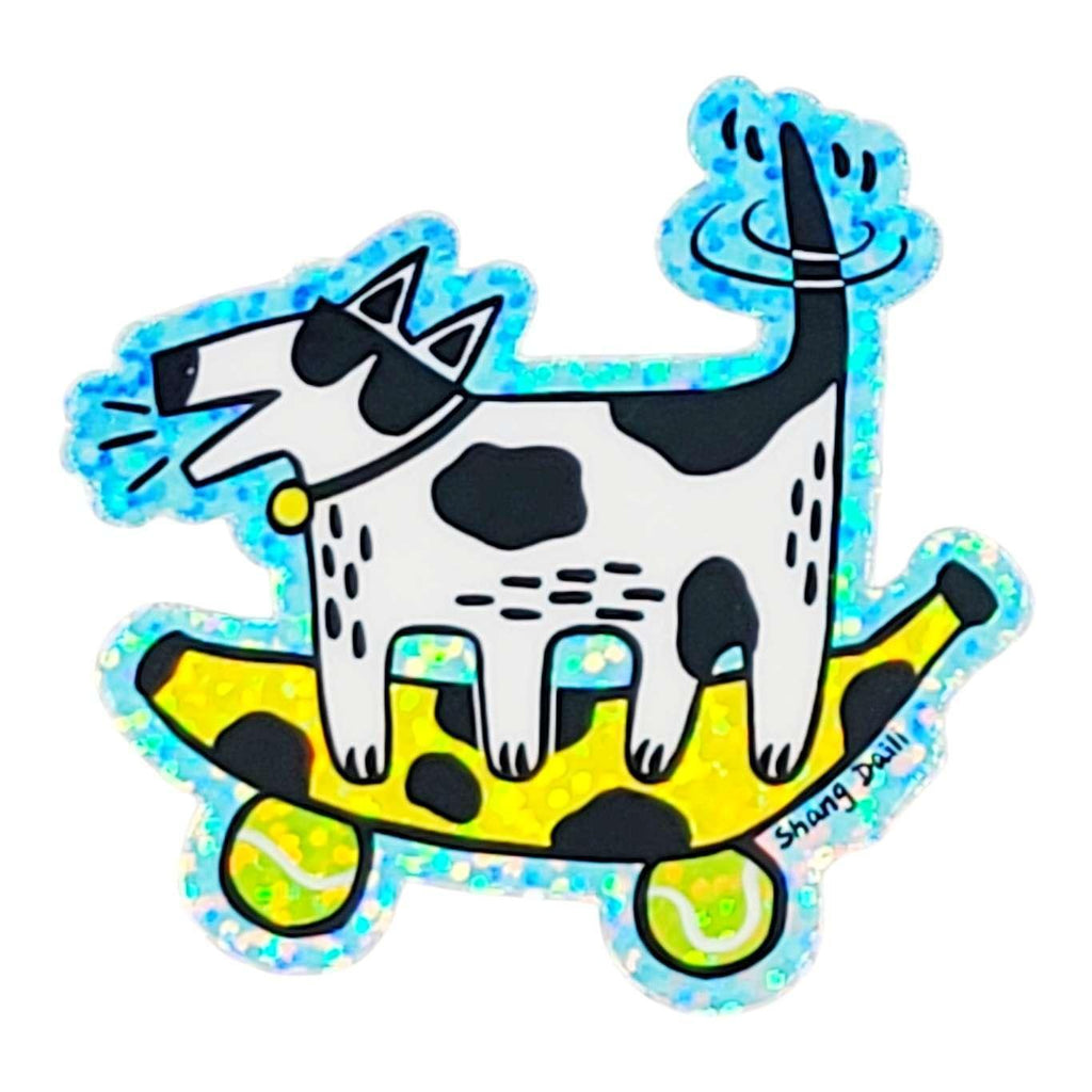 Sticker - Banana Skateboard Dog by Shang Daili