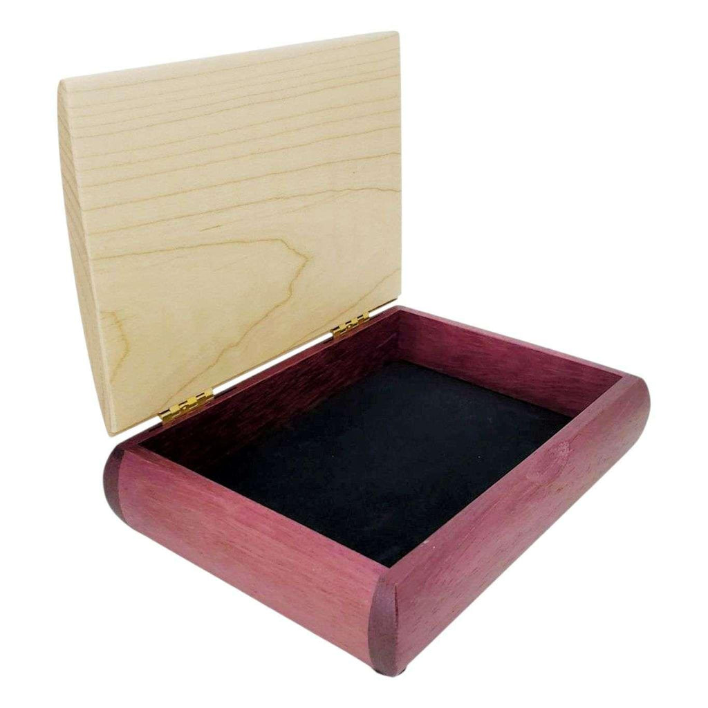 Jewelry Box - Small Tranquility Box (Curly Maple, Purpleheart) by Mikutowski Woodworking