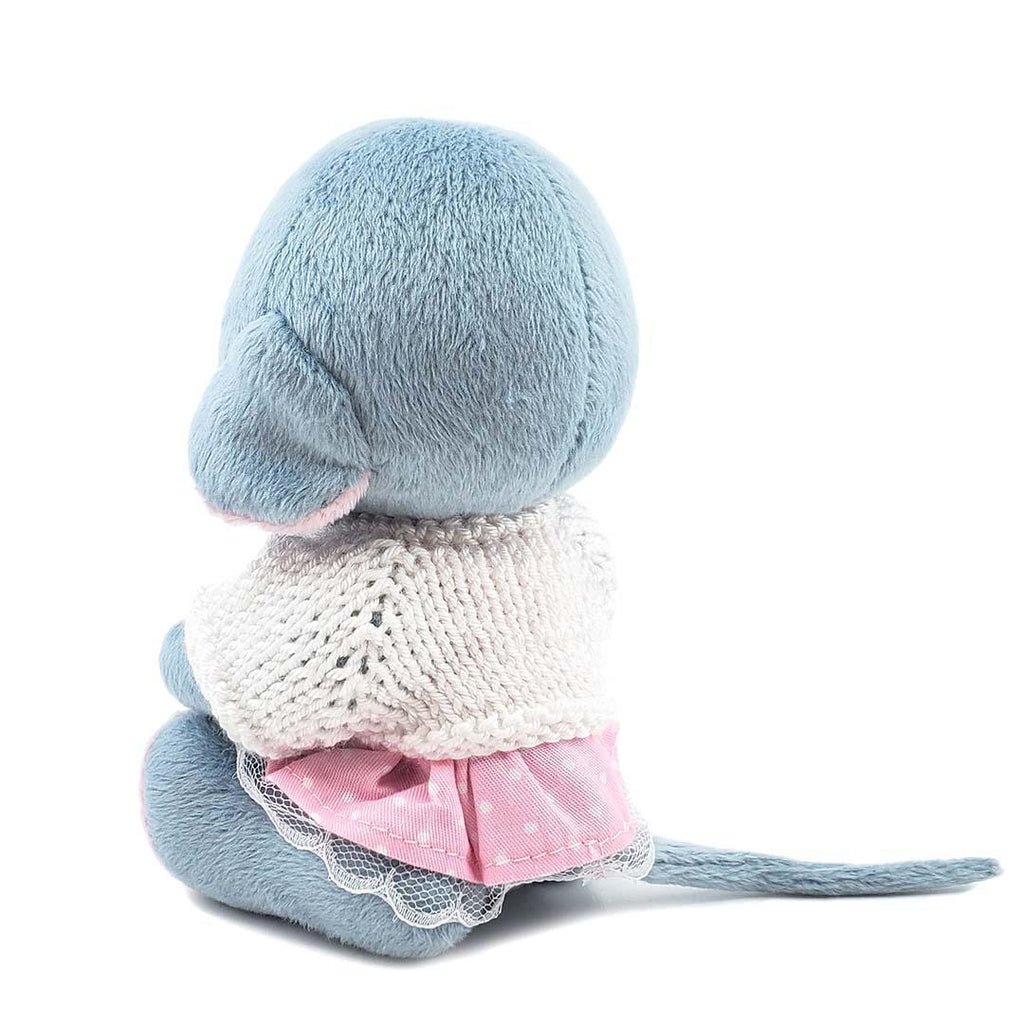 Plush - Gray Mouse in Pink Dress and White Cardigan by Frank and Bubby