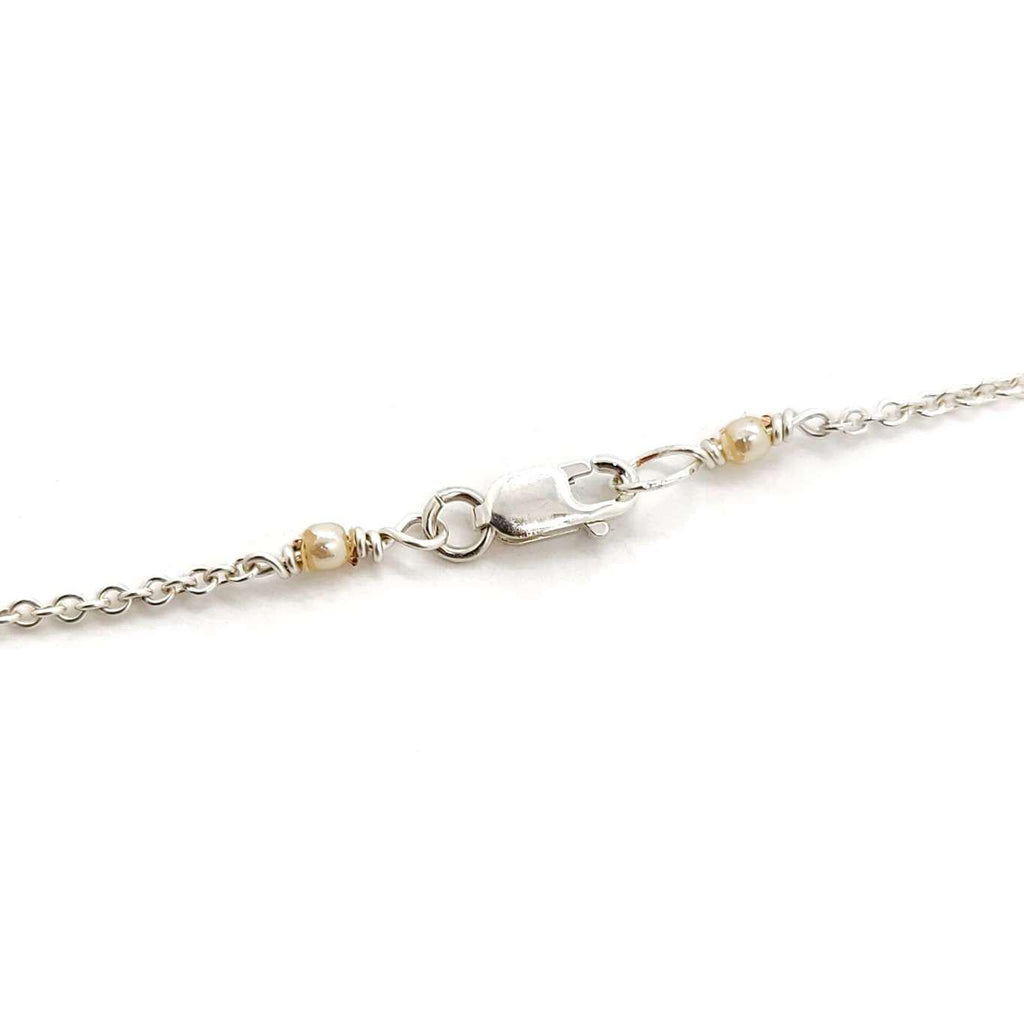 Necklace - Square Rose Crystal with Sterling Sterling by Sugar Sidewalk