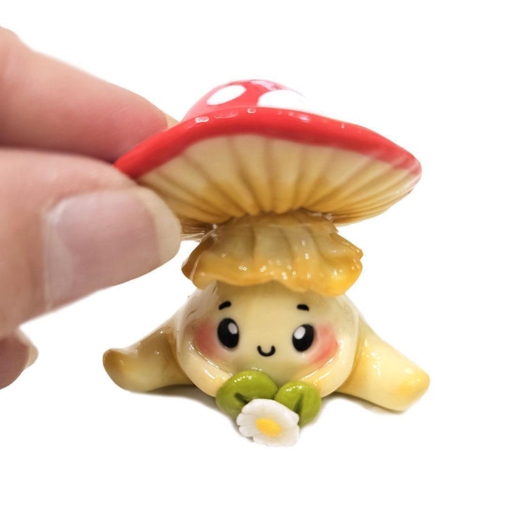 Figurine  - Red Mushroom with Flower by Aii Crafts