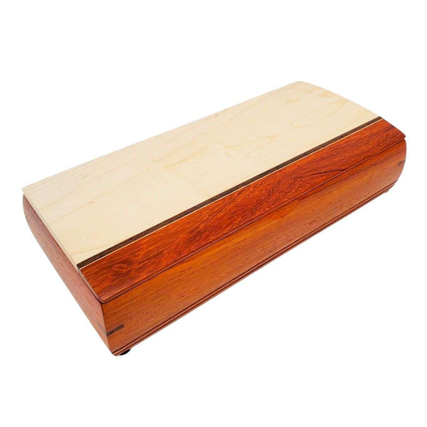 Jewelry Box - Cache Box (Padauk Body, Curly Maple, Wenge) by Mikutowski Woodworking