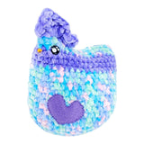 Plush Toy - Medium Chicken (Pastel Purple Stripe with Purple Heart) by Moyo Workshop, image 4 of 7