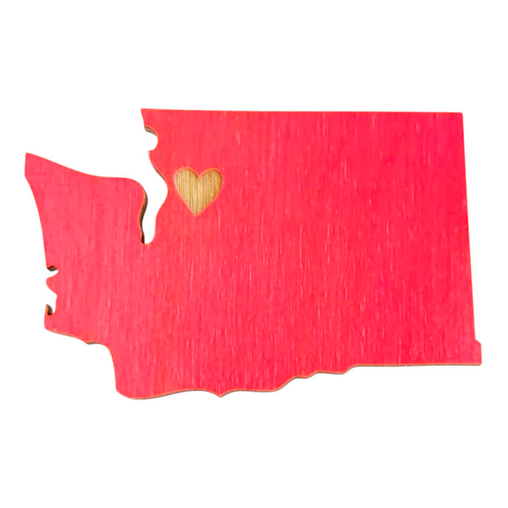 Magnets - Small - WA State Heart Over Seattle (Asst Colors) by SnowMade