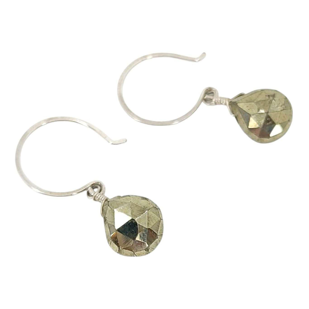 Earrings - Sterling Gemstone Drops (Pyrite) by Foamy Wader