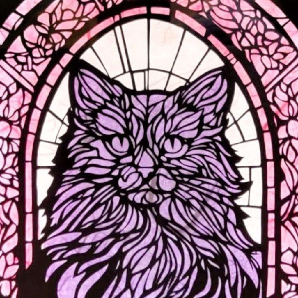 Lightbox - Hand Cut Paper Animal (Cat) by Squirrel Tacos Papercuts