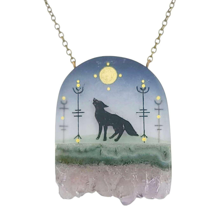 Necklace - Wolf Crystal by Fernworks