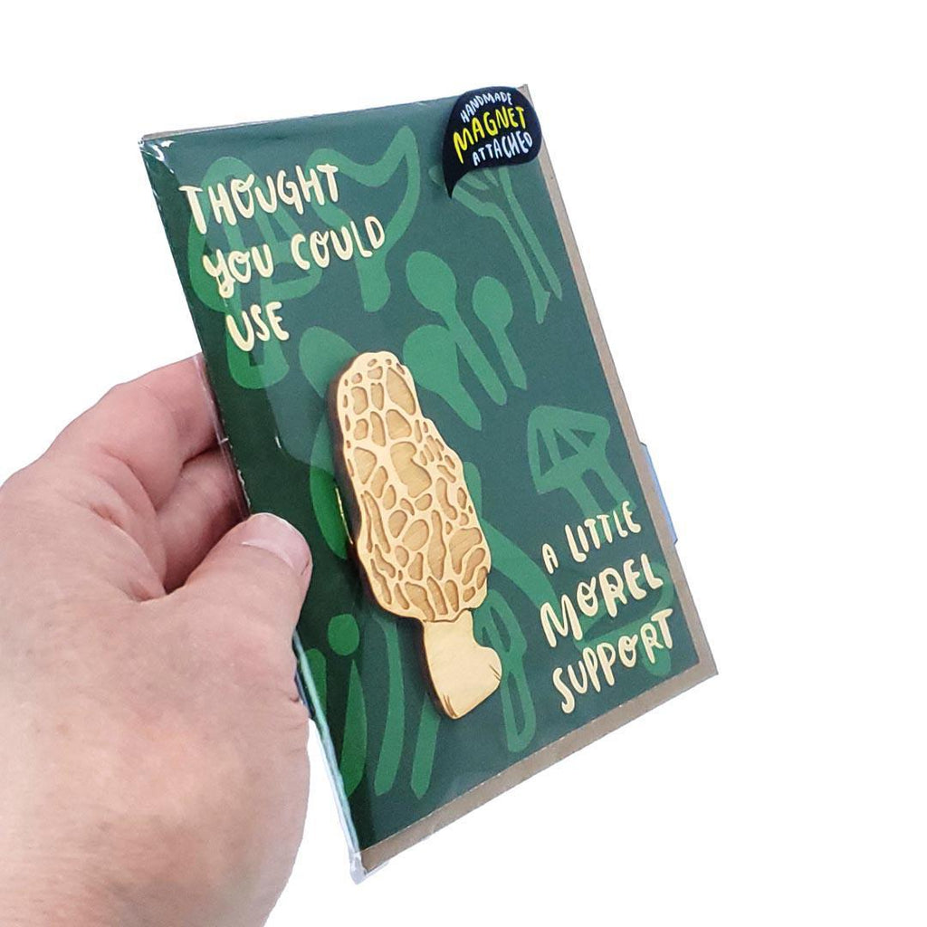 Magnet Card - Morel Support Mushroom (White or Green) by SnowMade