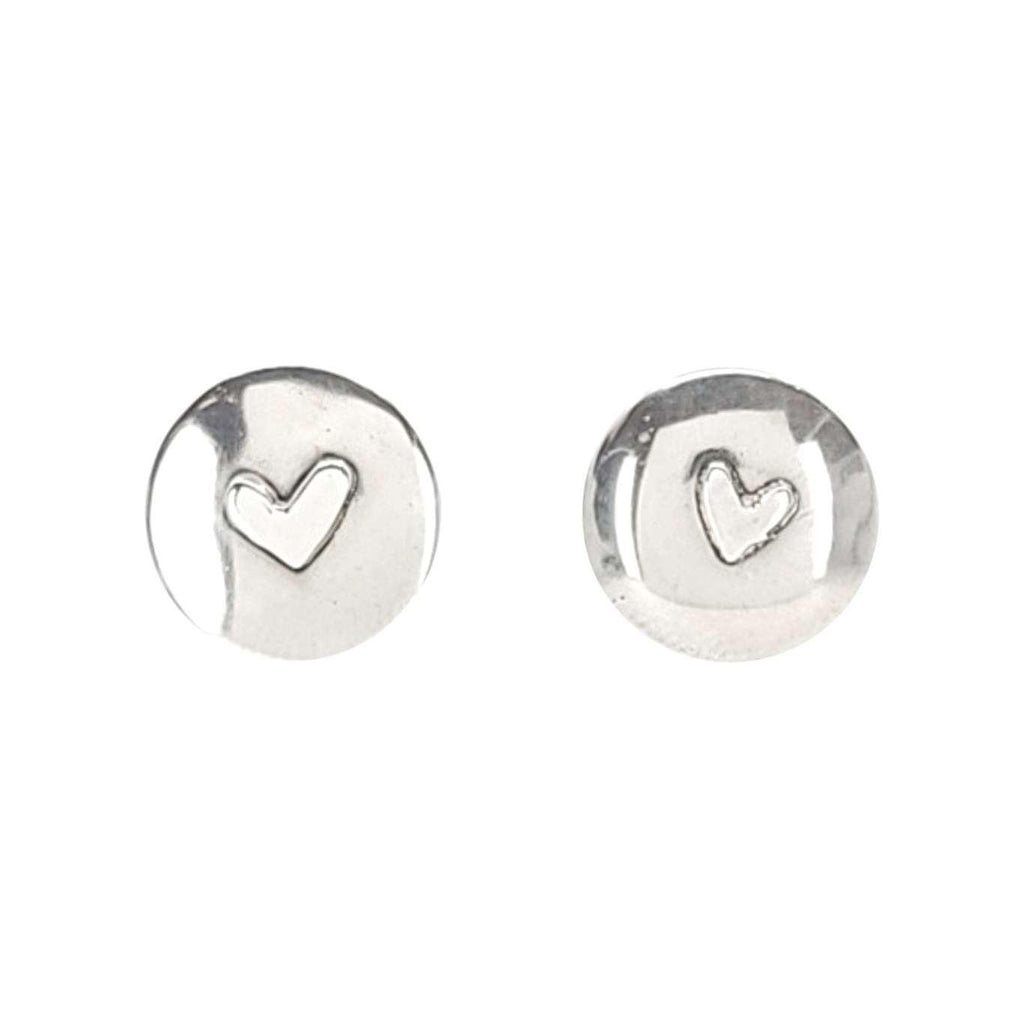 Earrings - Heart Dome Studs (Sterling Silver) by imakecutestuff