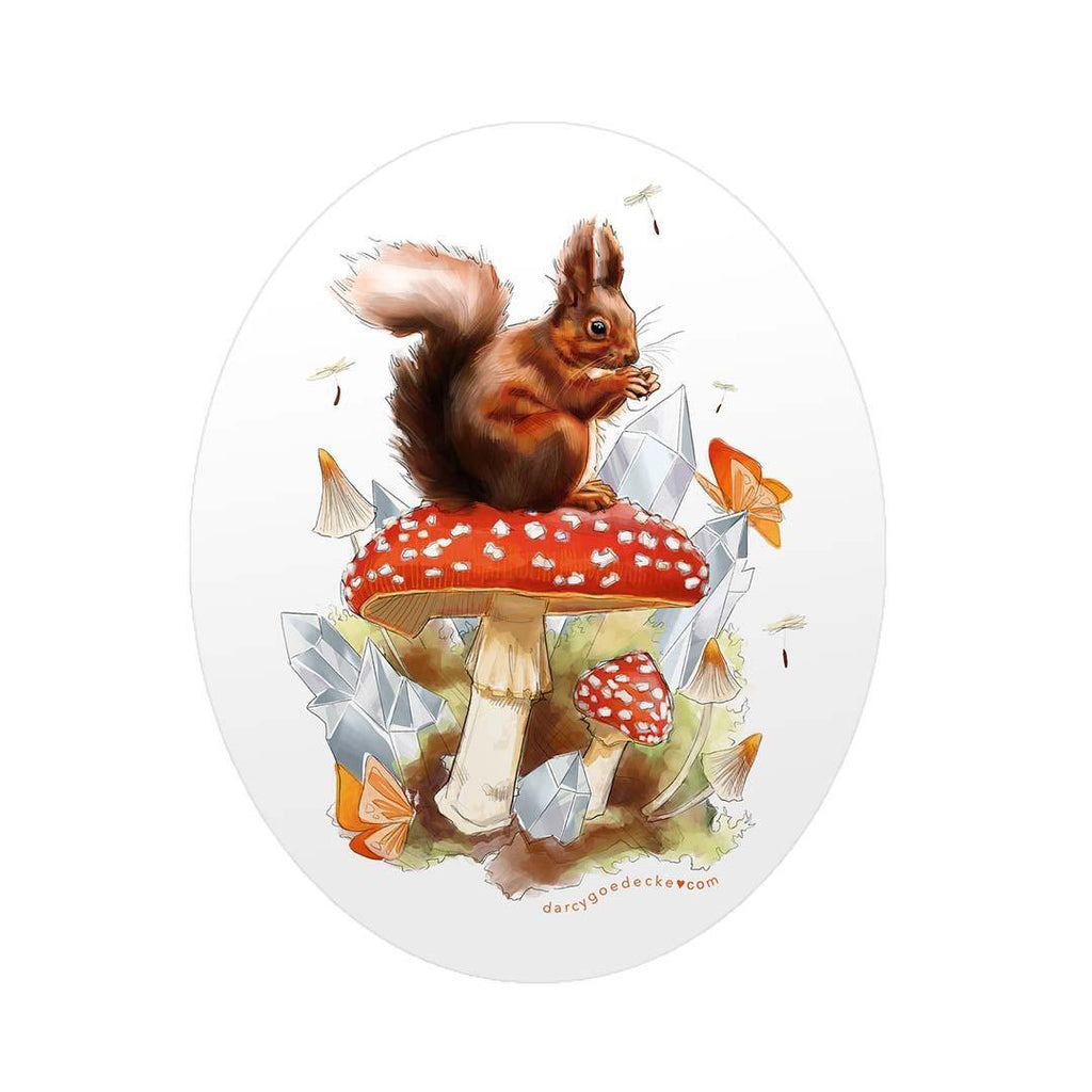 Sticker - 4in - Woodland Red Squirrel Vinyl by Darcy Goedecke