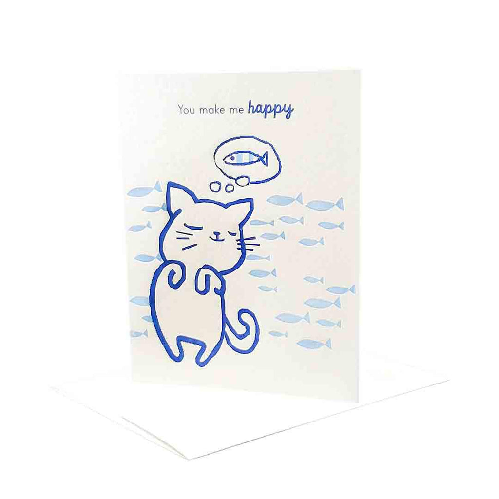 Card - Love & Friends - Cat Fish Make Happy by Ilee Papergoods