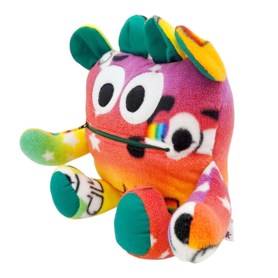 Plush - 14in - Large Chomper Buddy (Rainbow Flag Puppy Green) by Peek A Boo Plush, image 3 of 7