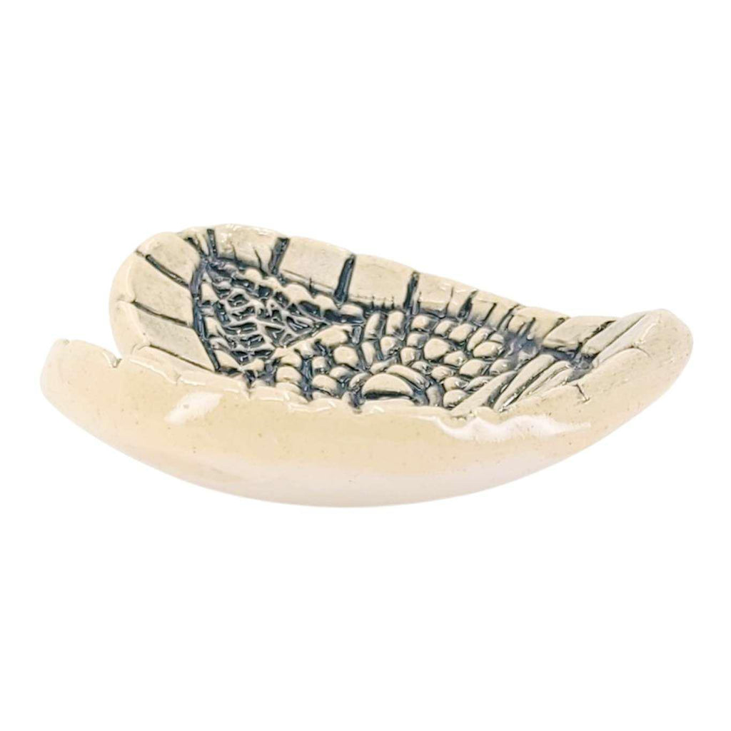 Ring Dish - 2 3/4 in - Cat Face Heart Pottery Dish by Walton Clay Studio