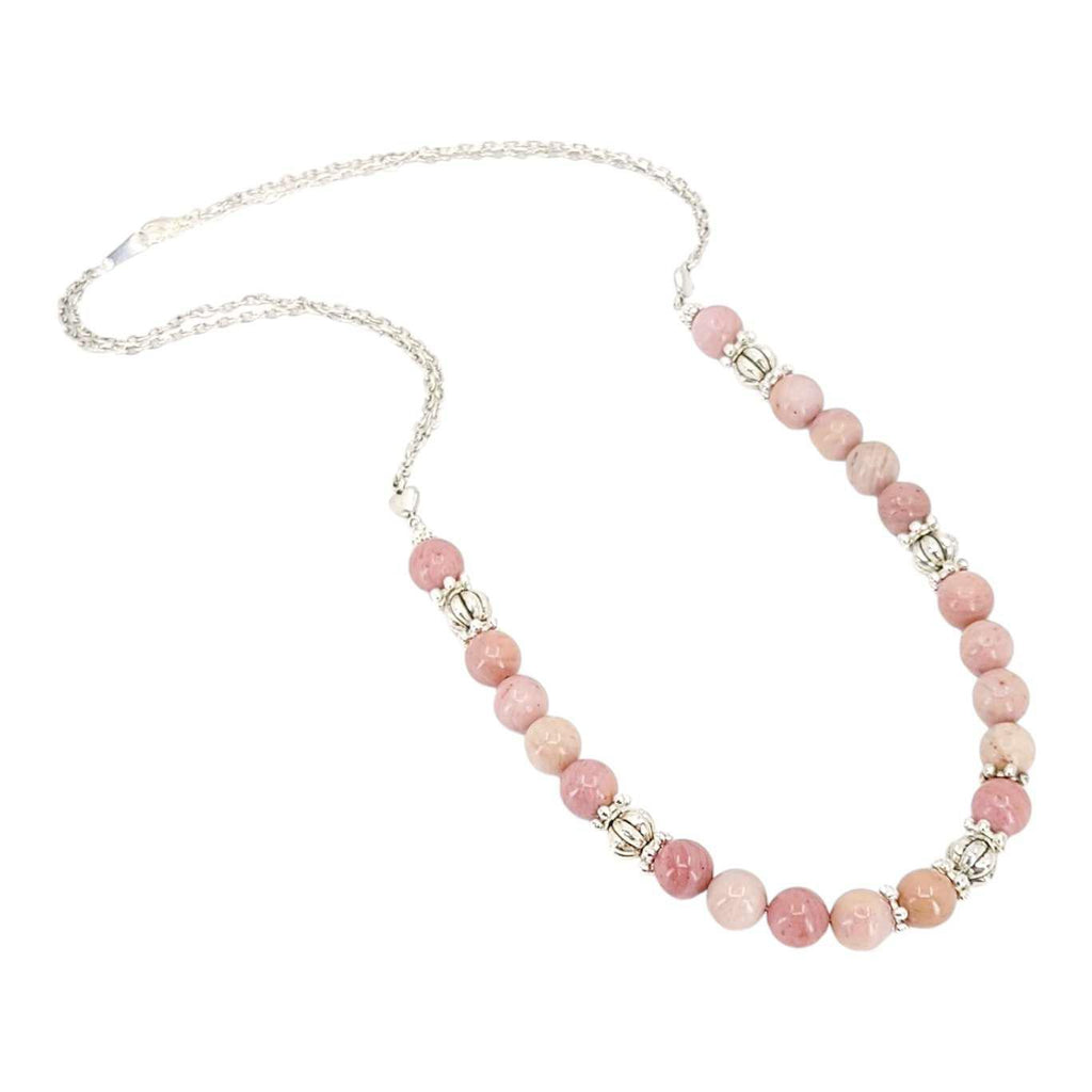 Necklace - Rhodonite Bead Chain by Tiny Aloha