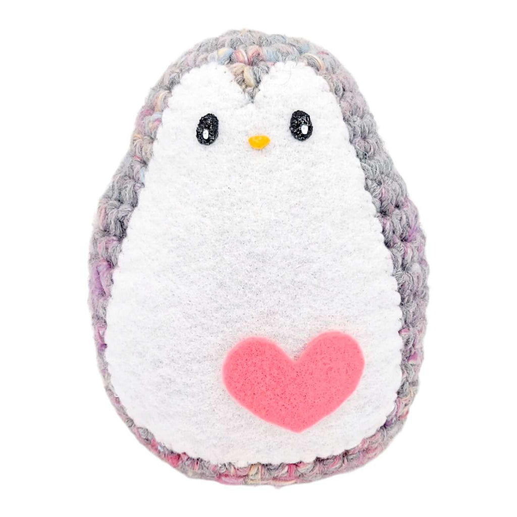 Plush Toy - Extra Large Penguin (Pink Gray with Bright Pink Heart) by Moyo Workshop