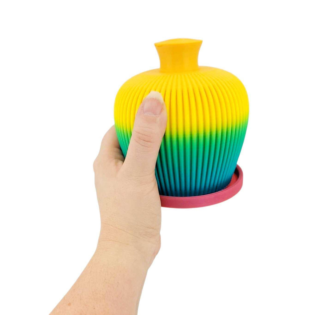 Thumb Pot - Ribbed Water Bell with Drip Tray (Rainbow) by Rosebud Homegoods