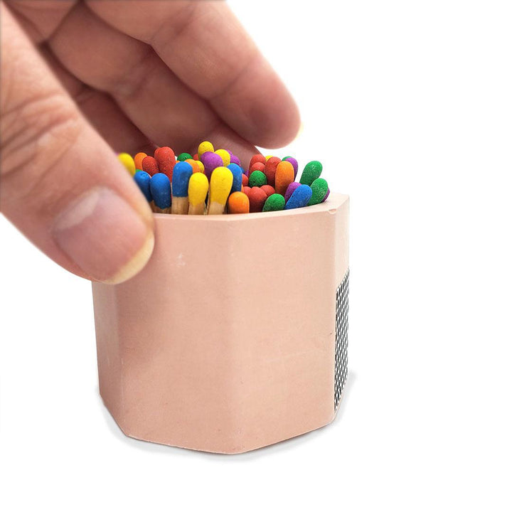Match Holder - Light Pink Concrete (Rainbow Matches) by Tenn Prairie