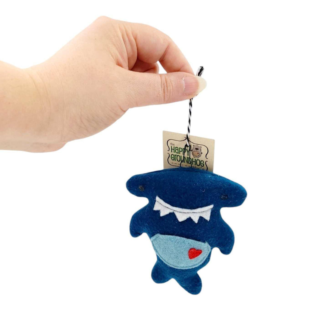 Ornament - Hammerhead Shark (Dark Blue) by Happy Groundhog Studio