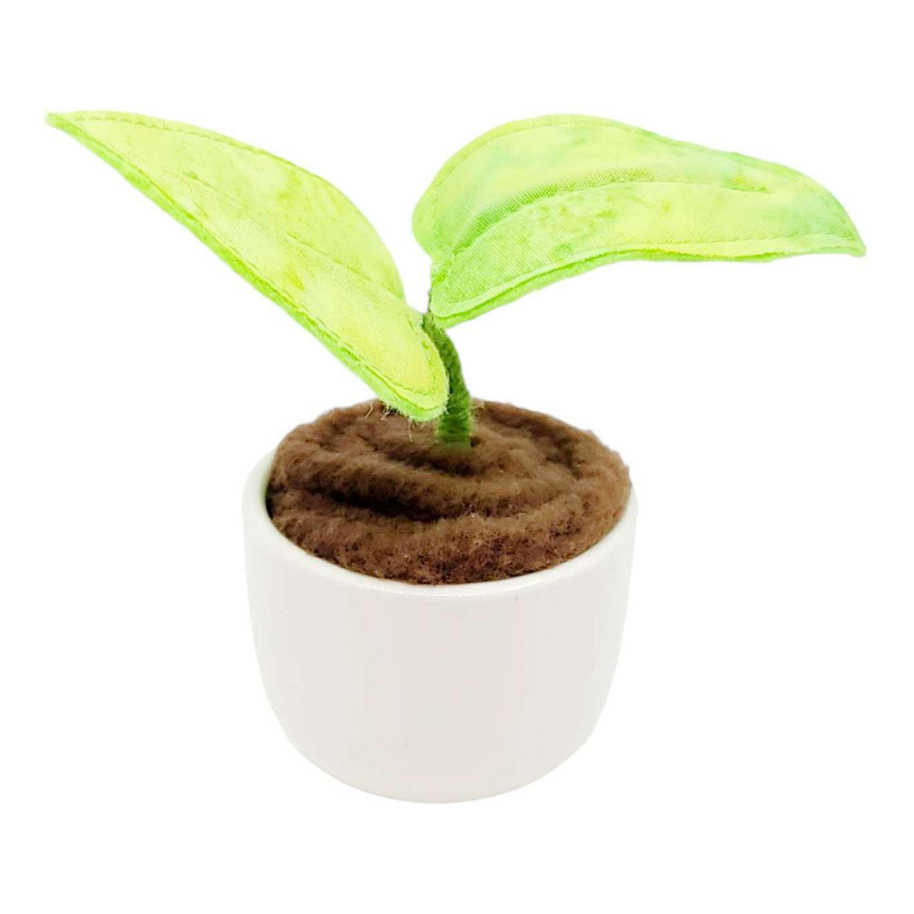 Collectible - Little Sprout Fabric Plant (Sad with Wide Light Green Leaves) by World of Whimm