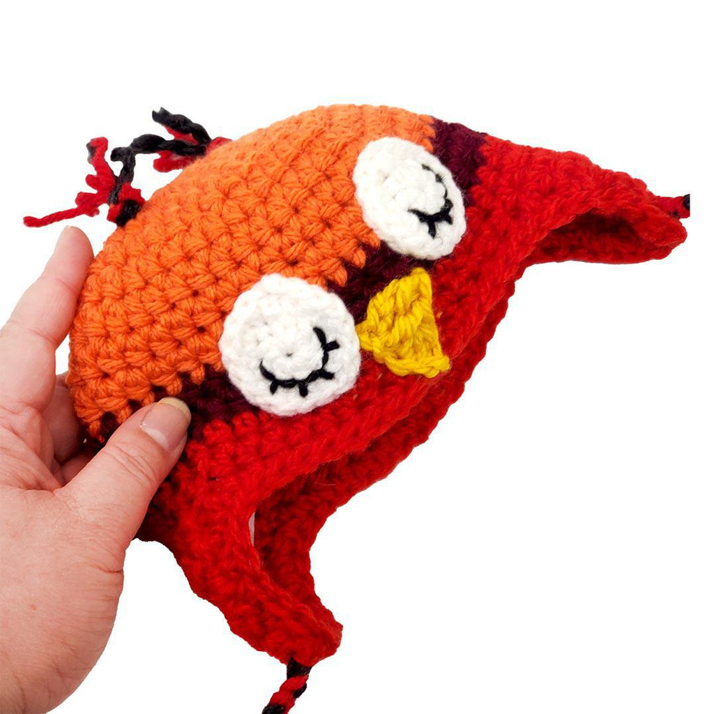 Hat - Infant - Owl (Orange Red) by Scary White Girl