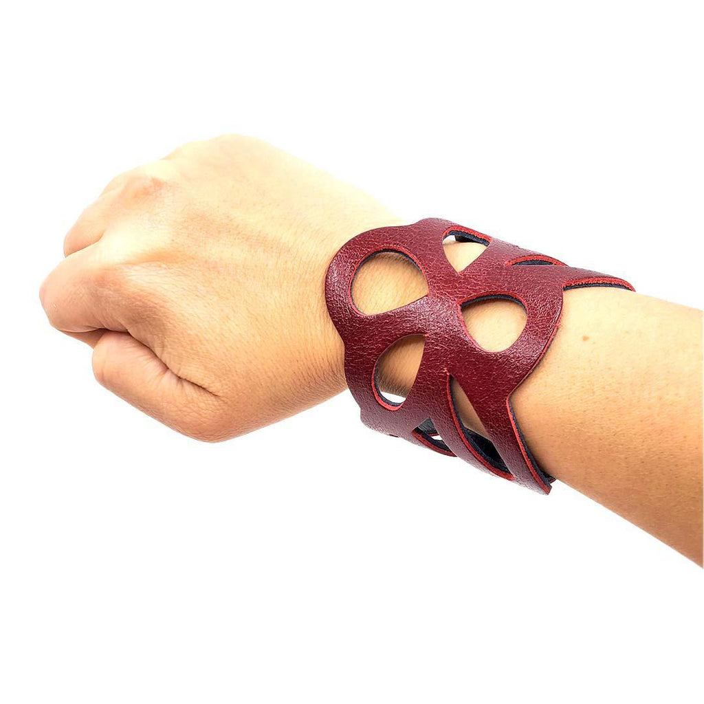 Cuff - Butterfly Reversible (Cranberry Red and Midnight Blue) by Oliotto