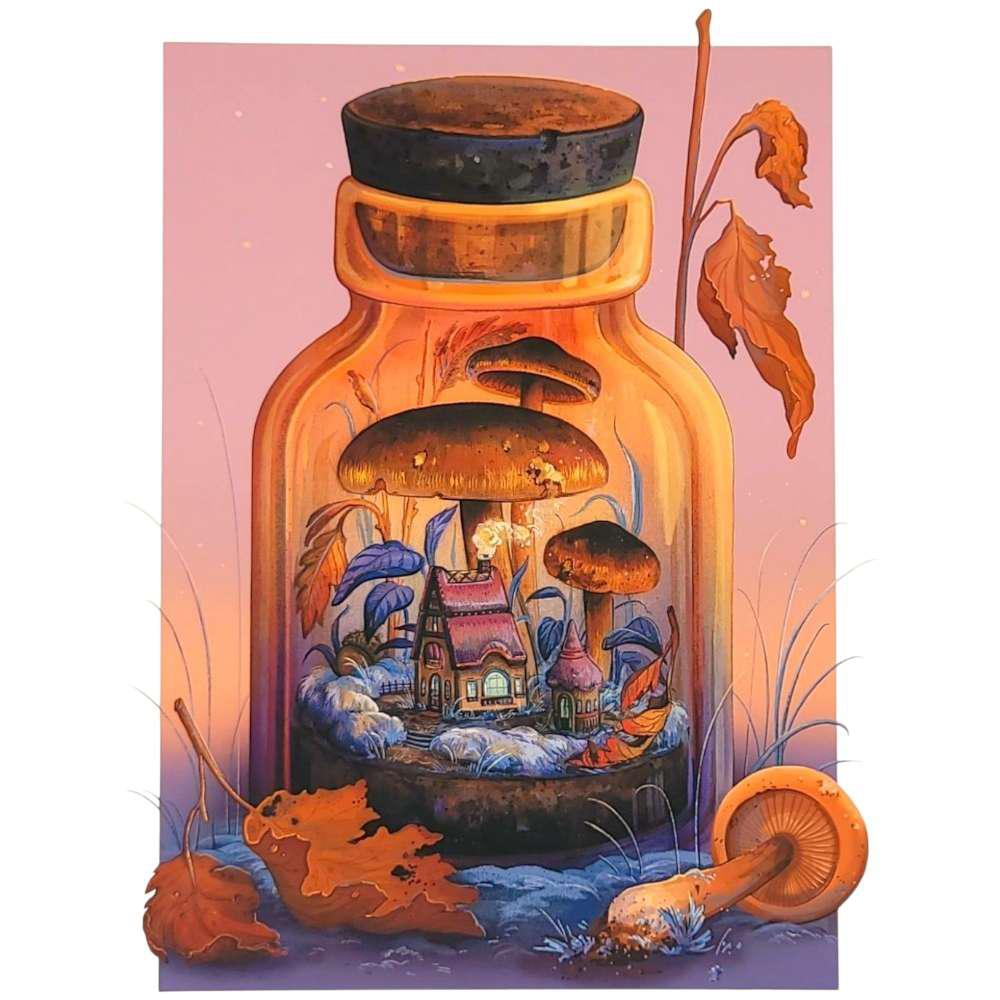 Art Print - 6x8in - Autumn Terrarium by Nimasprout
