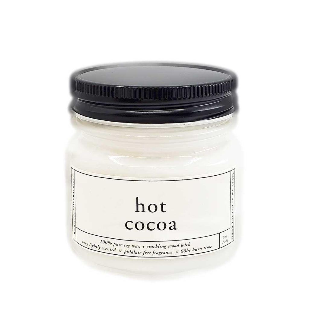 Candles - Hot Cocoa Soy Wax Wooden Wick (Asst Sizes) by Sugar Sidewalk