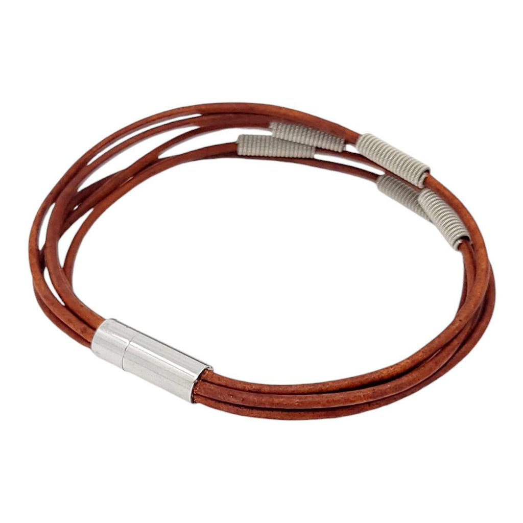 Bracelet - Arpeggio Leather Brown (M or L) by High Strung Studios