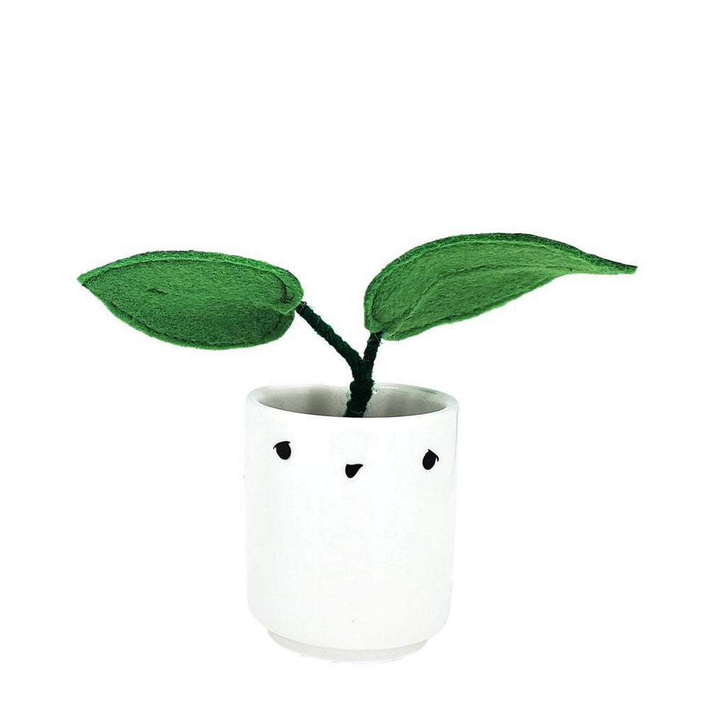 Collectible - Little Sprout Fabric Plant (Worried Two Broad Leaves) by World of Whimm